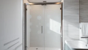 Showcasing elegant shower doors in a modern bathroom setting with stylish design elements.