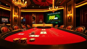 Experience the thrill of high-stakes gambling at 98win with a luxurious blackjack game setup.