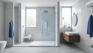 Betrachte die stilvolle sonni Duschkabine 80x80 in einem modernen Bad mit eleganter Ausstattung.