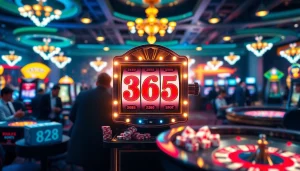 Experience the thrill of the 365 slot machine in a vibrant casino setting.
