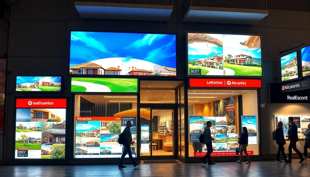 Señales LED atractivas para propiedades en Alicante que atraen a posibles clientes.