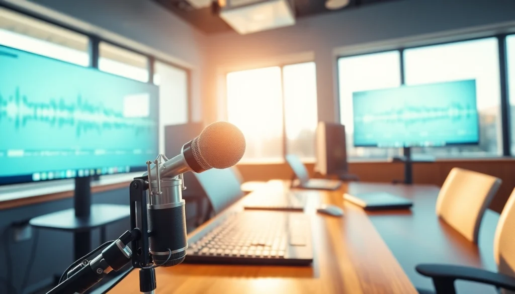 Engaging atmosphere of WRNJ Radio's broadcasting studio with high-tech equipment.