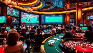 Gambler analyzing keo nha cai odds at a luxurious casino betting area