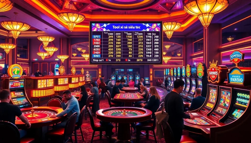 Experience the excitement of Tool xổ số siêu tốc with vibrant casino action showcasing diverse gaming experiences.