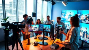 Collaborative video production team at Lauthaitv creating innovative content.