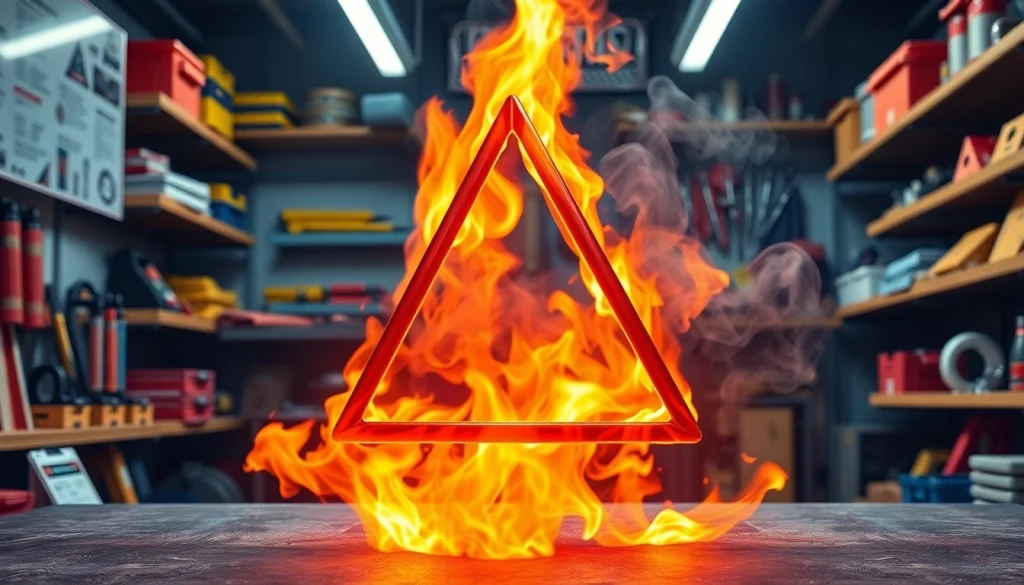Understanding the fire tetrahedron in a workshop setting, illustrating its role in fire safety.