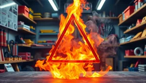 Understanding the fire tetrahedron in a workshop setting, illustrating its role in fire safety.