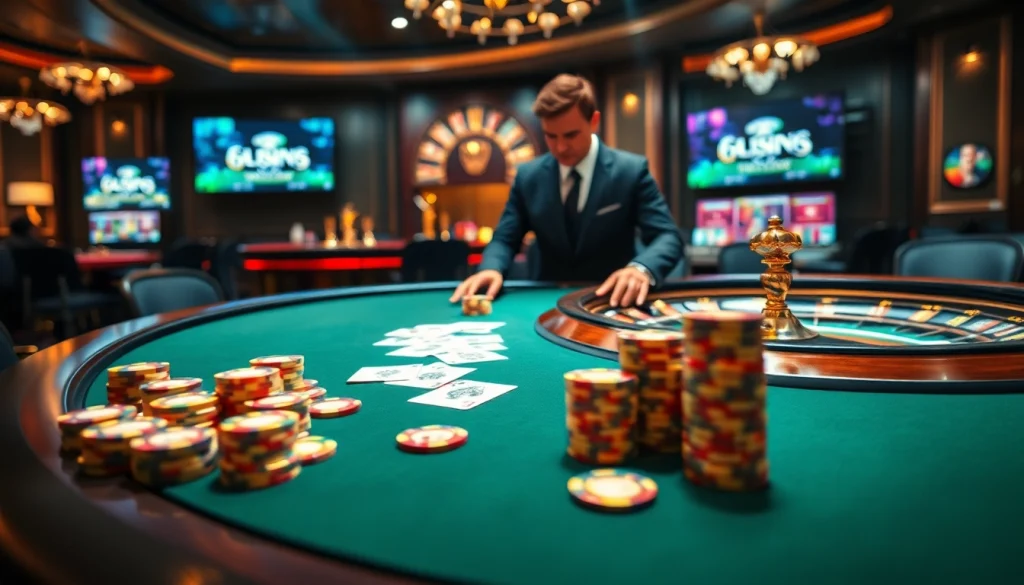 Experience the luxury of 6L777 VIP gambling with vibrant chips and engaging casino tables.