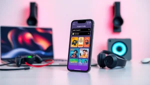 Engaging view of a digital coupon app highlighting ドスパラ クーポン offers with tech products in the background.