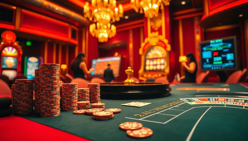 Experience the thrill of victory with bdjl win at a luxurious casino table filled with poker chips and cards.