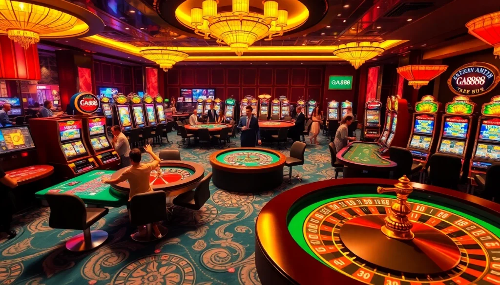 Experience the thrilling excitement of GA888 at a luxurious casino with dynamic games and players.