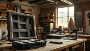 Tailored Custom Foam Inserts Pelican Cases being crafted in a workshop.