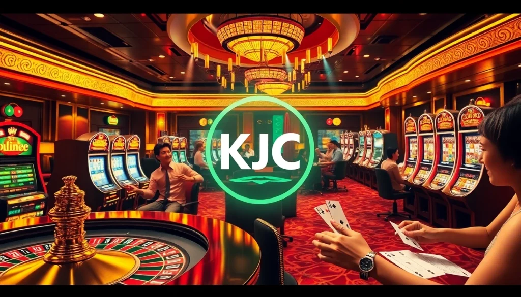 Experience the excitement of KJC casino gaming with vibrant tables and colorful slot machines.