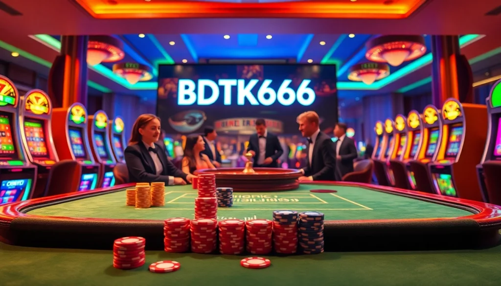 Engaging poker players at a casino table showcasing the excitement of BDTK666 gaming.