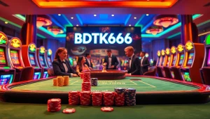Engaging poker players at a casino table showcasing the excitement of BDTK666 gaming.