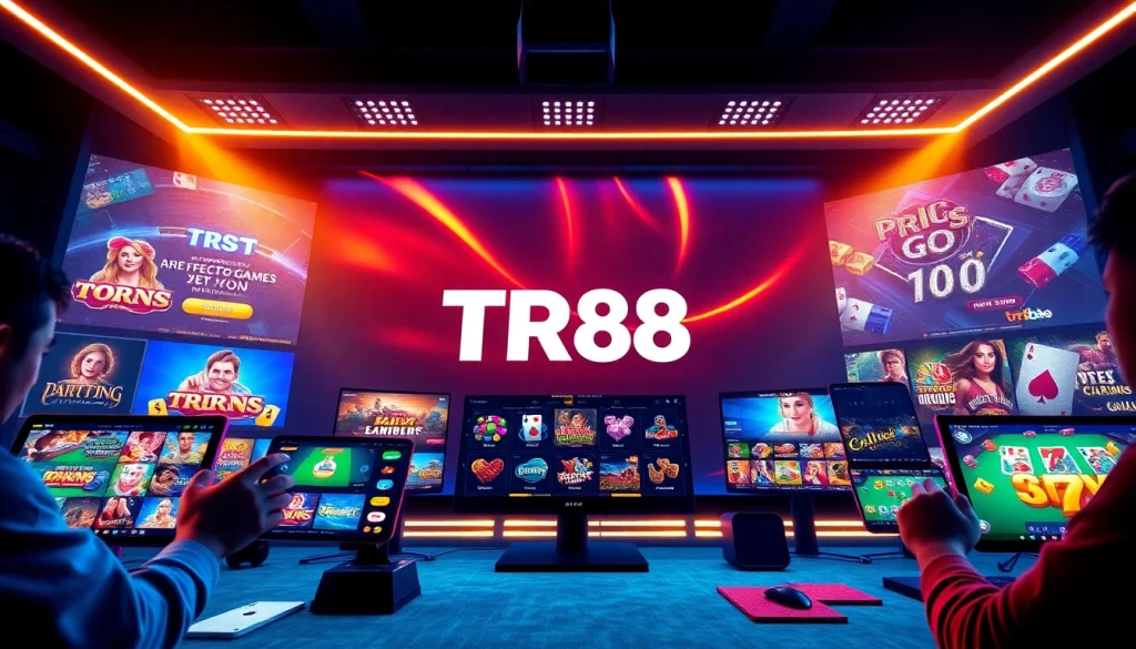 TR88 online gaming platform displaying exciting casino games and promotions.
