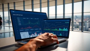 Track performance with an SEO Rank Tracker on a modern dashboard featuring detailed analytics.