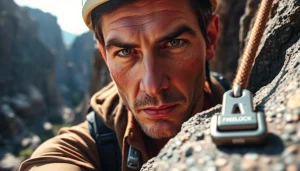 Freelock Geräte sichern einen Kletterer in der Natur bei einem Abenteuer.