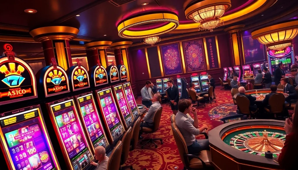Experience the thrill of slot gacor machines in a vibrant casino atmosphere.