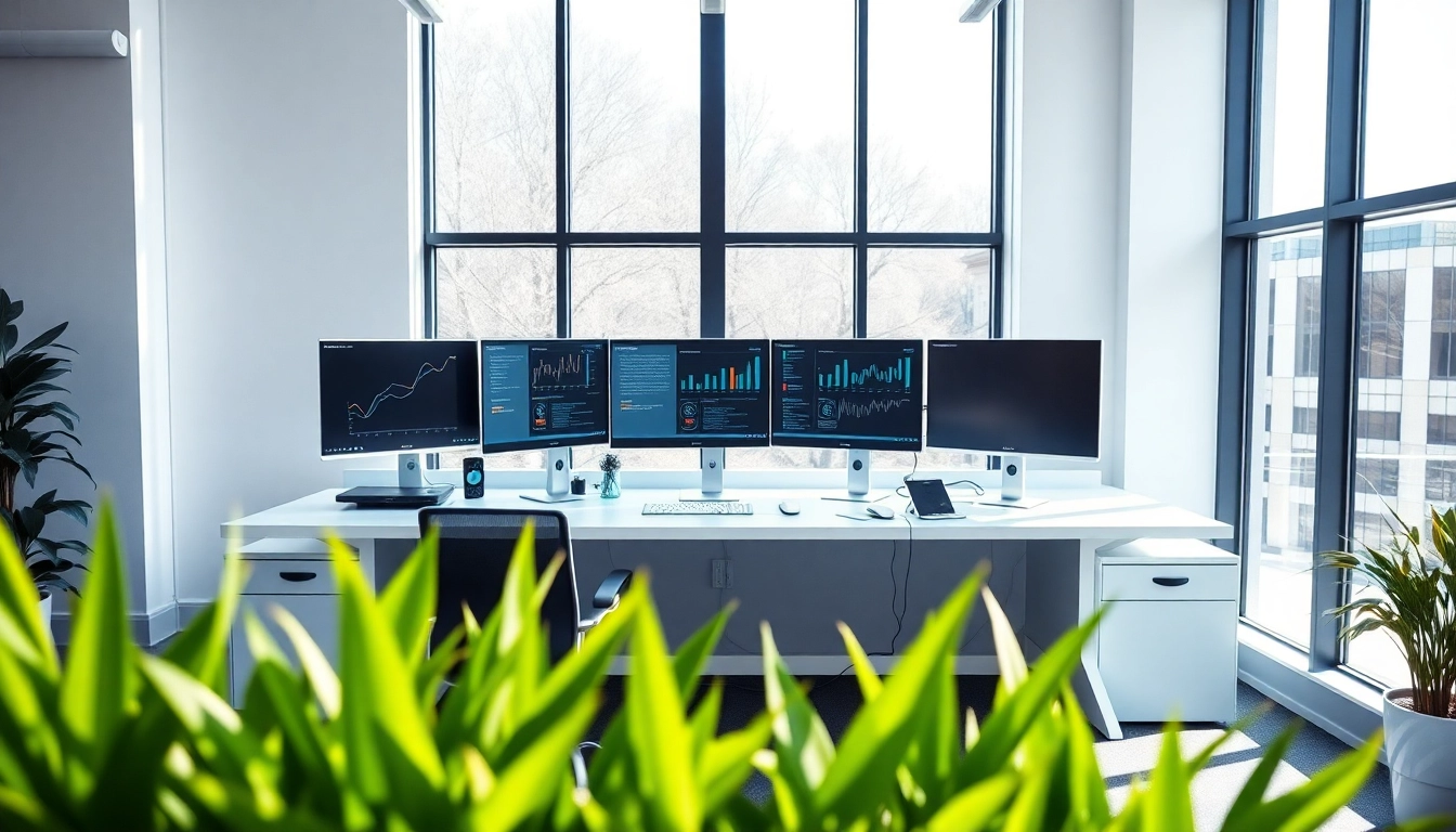 Brightet modern workspace with innovative technology and natural lighting.