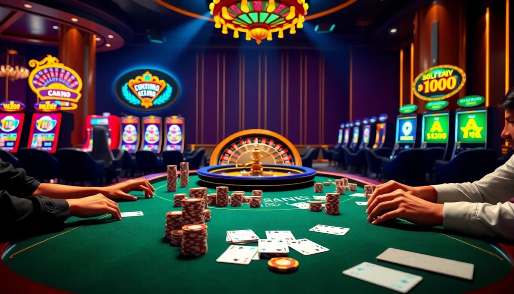 Betting excitement at https://luck882.co.com/ featuring dynamic casino tables and winning poker chips.