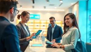 最新型POS端末でスマートフォンを使う顧客の、革新的なキャッシュレス決済体験。