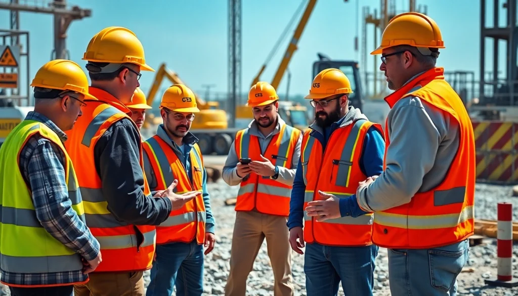 Highlighting construction safety training, participants practice skills with expert guidance in an engaging setting.
