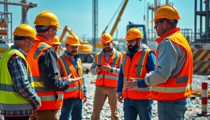 Highlighting construction safety training, participants practice skills with expert guidance in an engaging setting.