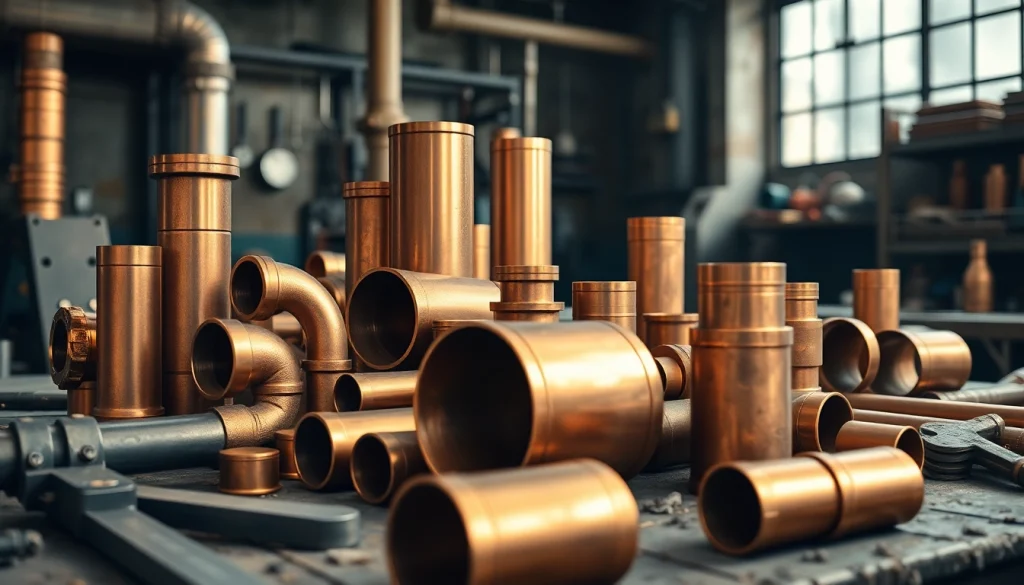 Teava bronz prezentată într-un mediu profesional de atelier, punând accent pe calitate și meșteșug.