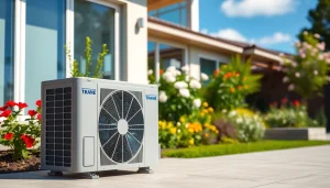 Install a Trane heat pump in a modern home for efficient heating solutions.