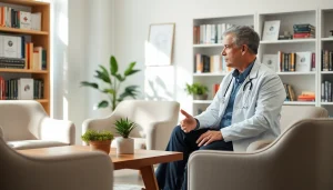 A patient consulting with an affordable psychiatrist in dubai in a warm and inviting office.