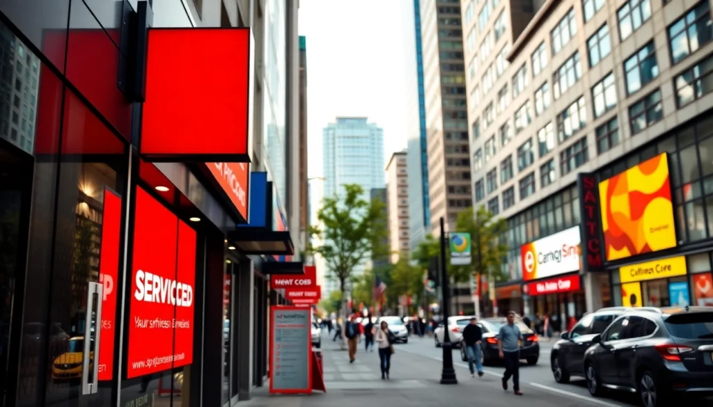 Showcasing a vibrant storefront by a calgary sign company in an urban setting, highlighting professional signage solutions.