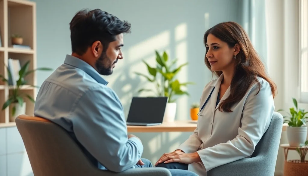 Experience personalized psychiatry care India in a tranquil office setting focusing on client comfort.